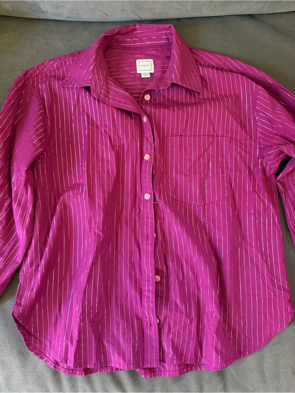 Anthropologie Maeve Pinstripe Button-Up Shirt